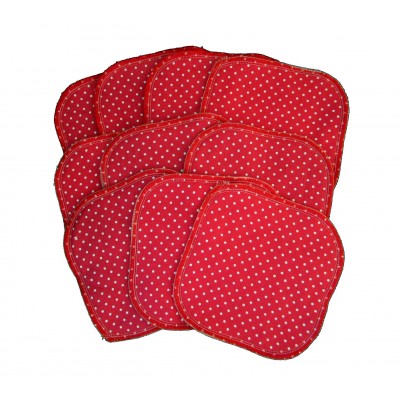 Lingettes lavables ROUGE 13 cm