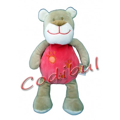 DOU KIDOU doudou peluche ours rose et marron