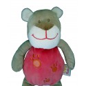 DOU KIDOU doudou peluche ours rose et marron