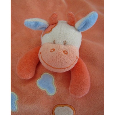 DOU KIDOU doudou plat vache orange