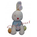 SUCRE D'ORGE doudou lapin assis cocard