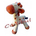 MOTS D'ENFANTS DOUDOU GIRAFE ORANGE ET SAUMON