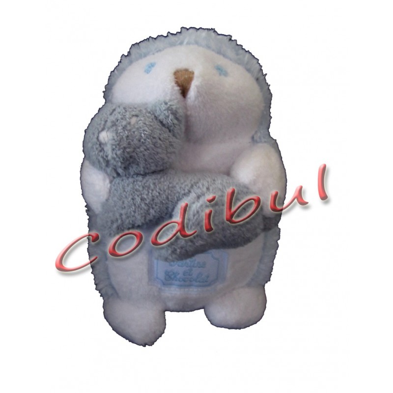 TARTINE ET CHOCOLAT PELUCHE HERISSON BLEU CHAT GRIS