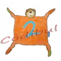 Kaloo Doudou plat ours orange collection 123 brodé 2