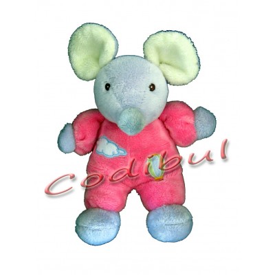 GIPSY DOUDOU PELUCHE SOURIS ROSE GRELOT