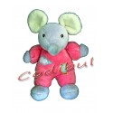 GIPSY DOUDOU PELUCHE SOURIS ROSE GRELOT