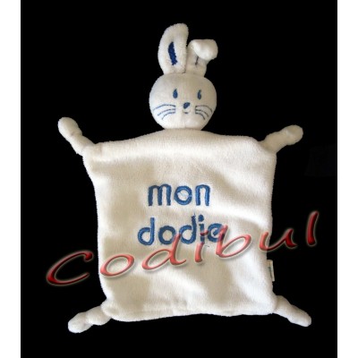 DOUDOU PLAT LAPIN BLANC MON DODIE