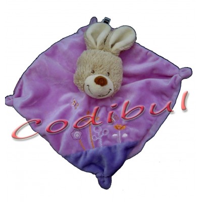 TEX DOUDOU PLAT LAPIN MAUVE