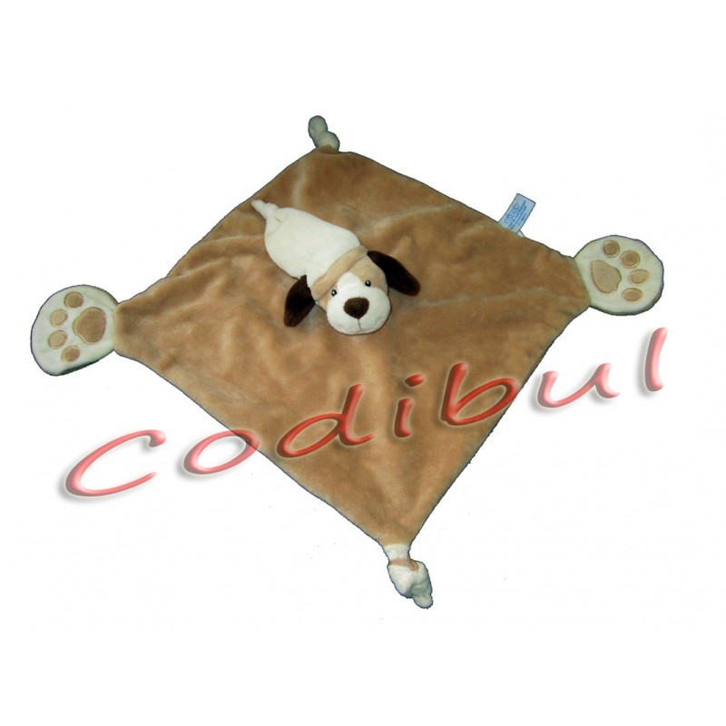 GIPSY doudou plat chien marron pattes empreintes