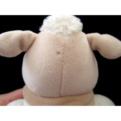 TIAMO Doudou Mouton blanc et marron avec écharpe