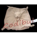 J-Line Doudou plat ours beige petits pois