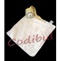 BABY NAT' Grand Doudou plat ours blanc écru vert jaune