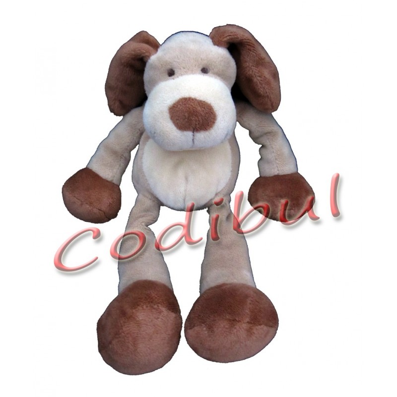 Doudou chien marron beige NICOTOY