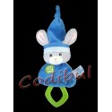 GIPSY DOUDOU PELUCHE SOURIS BLEUE ANNEAU DENTITION