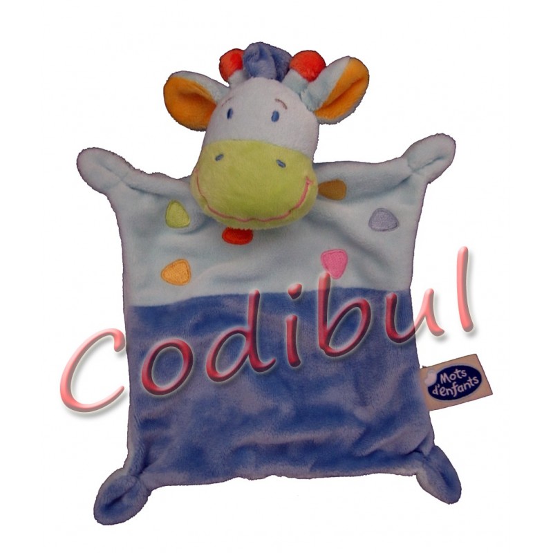 Peluche girafe avec doudou mouchoir - 15 cm