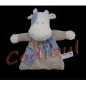 TIAMO doudou plat vache taches bleues grelot