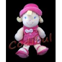 BEBEREVE doudou poupée fille robe et chapeau rose