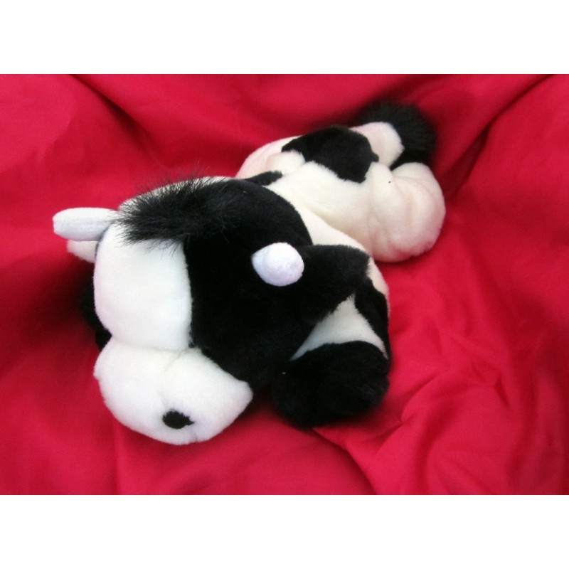 NICOTOY peluche Doudou vache noire et blanche