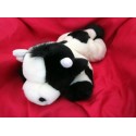 NICOTOY peluche Doudou vache noire et blanche