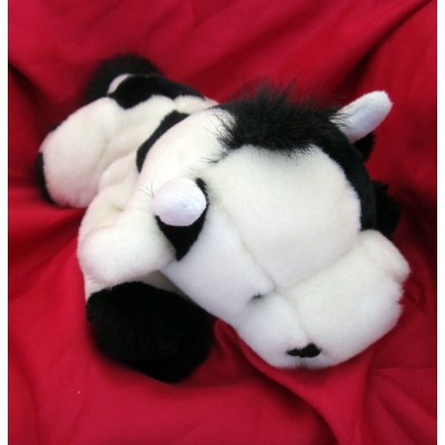 NICOTOY peluche Doudou vache noire et blanche