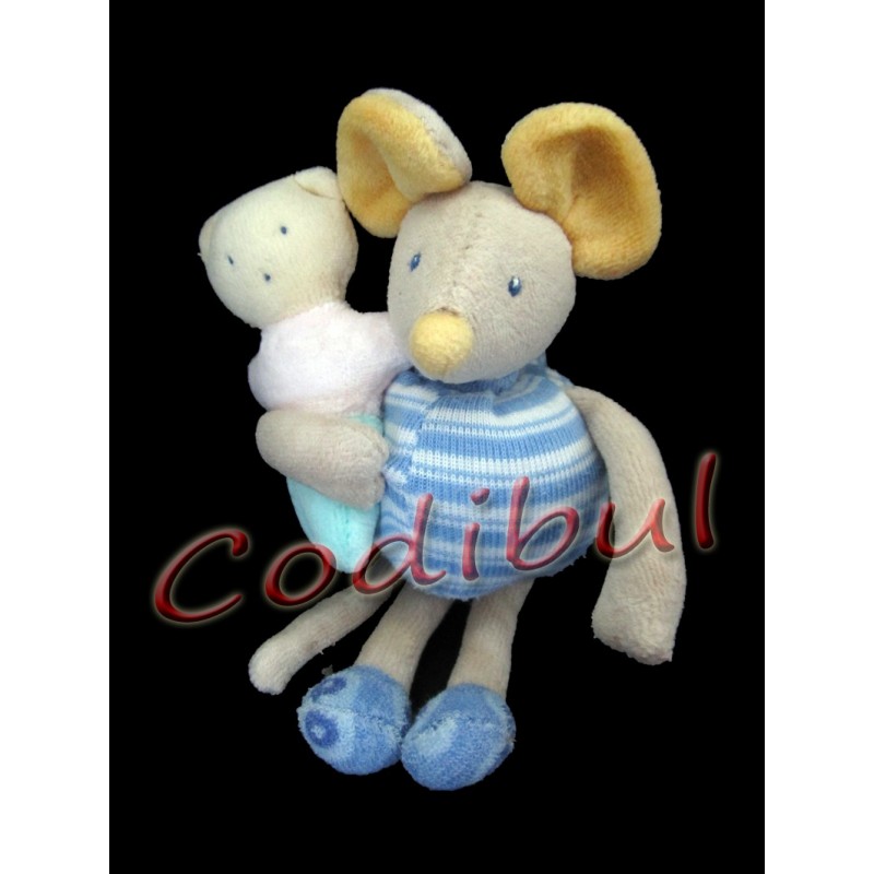 MOULIN ROTY Doudou Souris Grise Lise et Lulu avec doudou