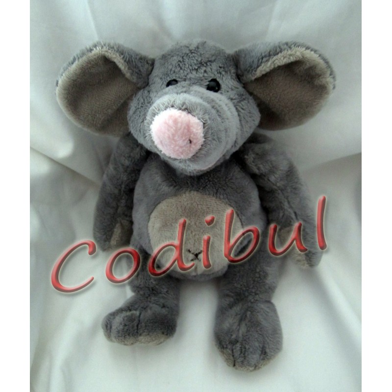 LA PELUCHERIE doudou éléphant gris croix ventre