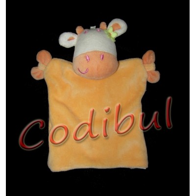 SIPLEC doudou marionnette vache orange