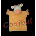 SIPLEC doudou marionnette vache orange