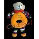 DOUDOU ET COMPAGNIE Doudou ours hochet orange