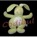 SUCRE D'ORGE Doudou hochet lapin vert anis avec foulard