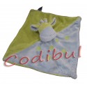 MOTS D'ENFANTS Doudou plat Girafe vert bleu