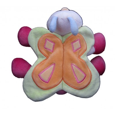 KIABI PELUCHE Doudou papillon vert rose orange