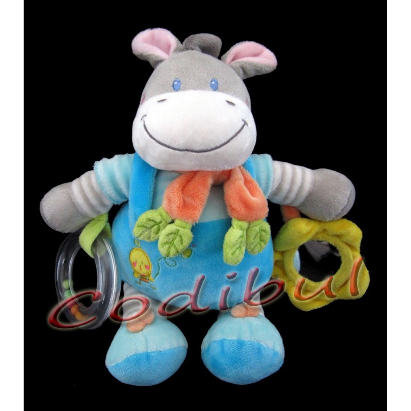 Nicotoy T'choupi Boîte à musique bleu coussin lapin 30 cm