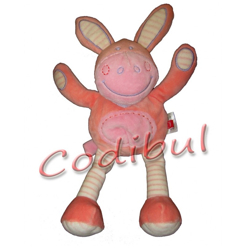 TEX DOUDOU ANE CHEVAL ROSE  28 cm