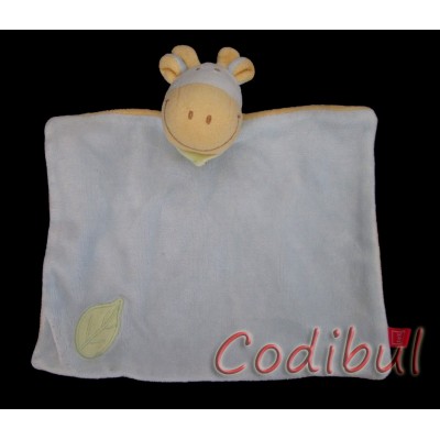 TEX doudou plat girafe bleue foulard vert