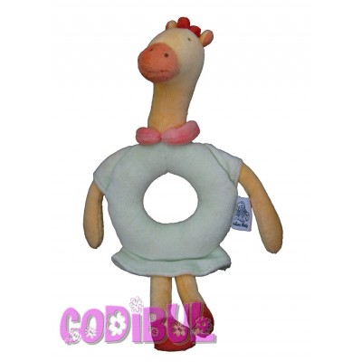 MOULIN ROTY doudou hochet girafe "les loustics"