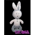 OBAIBI Doudou hochet lapin rose gris