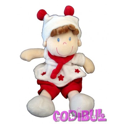 NICOTOY doudou plat Lapin beige ABC collection Laline