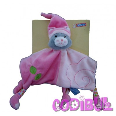 GIPSY DOUDOU PLAT SOURIS ROSE BONNET NEUF