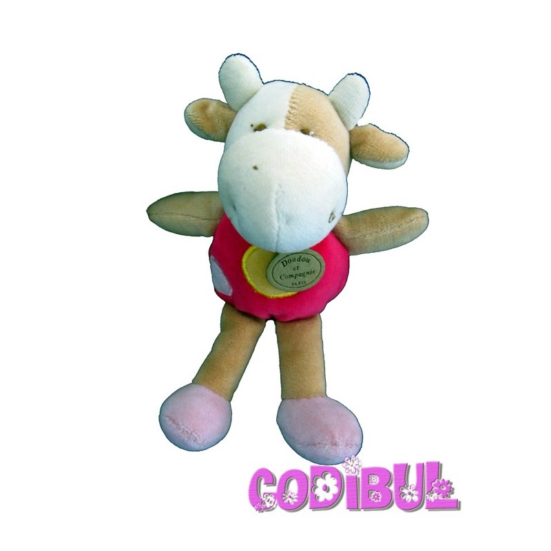 DOUDOU ET COMPAGNIE doudou bébé VACHE CERISE BONBON