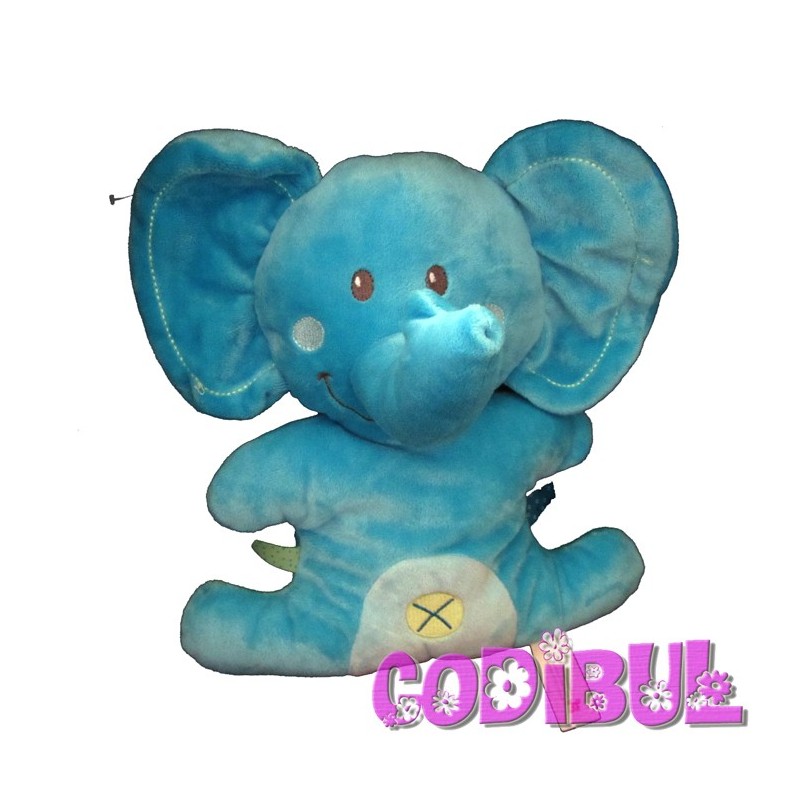 NICOTOY DOUDOU SEMI PLAT ELEPHANT BLEU