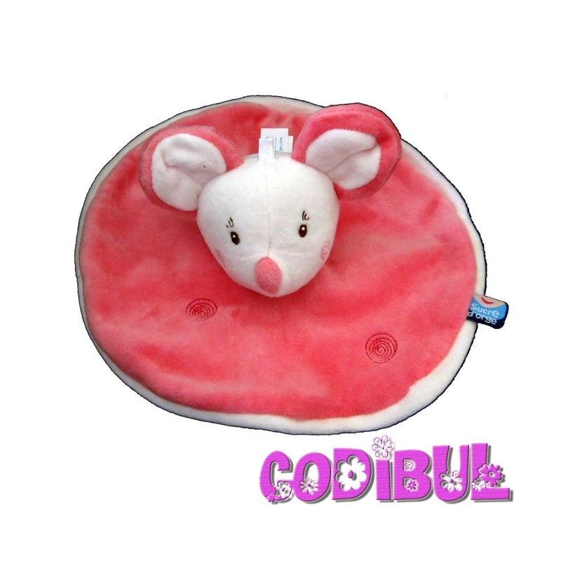 CAJOU®, DOUDOU MOUCHOIR SOURIS ROSE