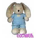 POMMETTE doudou lapin en pyjama bleu