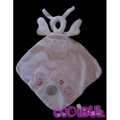 OBAIBI Doudou plat papillon mauve