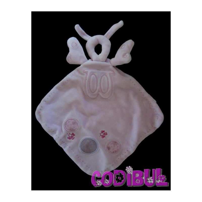 OBAIBI Doudou plat papillon mauve