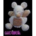 KALOO Doudou boule souris beige marron feuille Pure