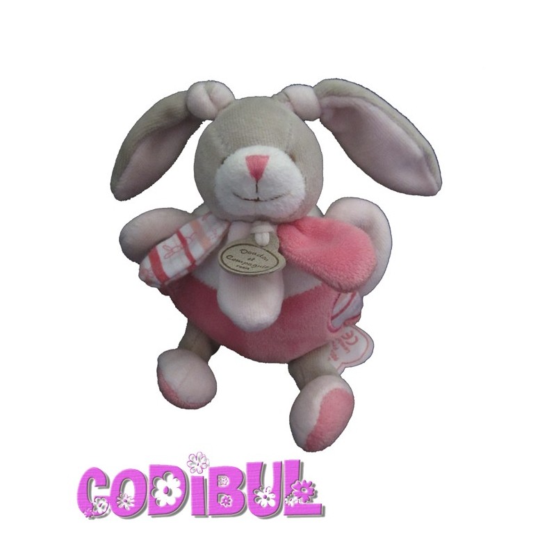 Peluche lapin rose LEONIE