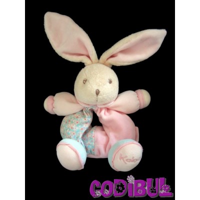 KALOO Doudou Lapin hochet lilirose fleurs rose