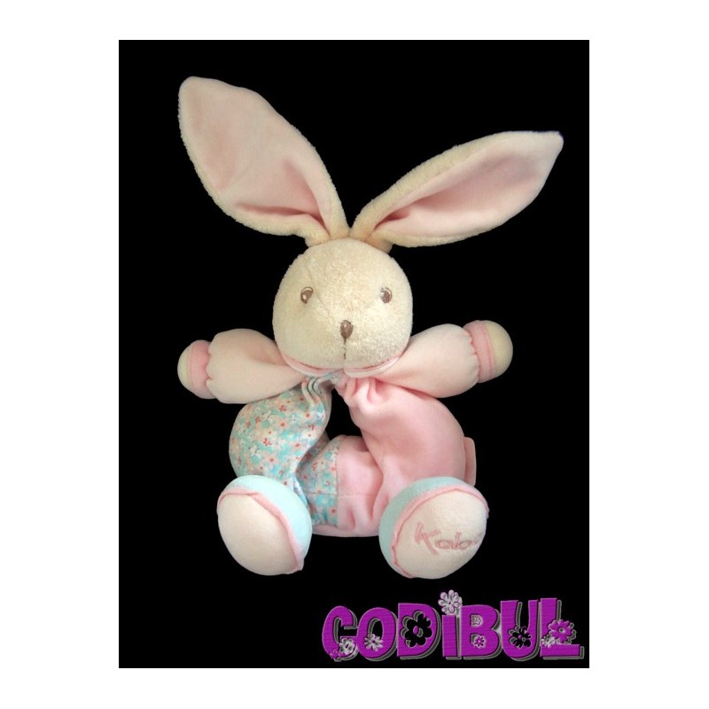 KALOO Doudou Lapin hochet lilirose fleurs rose