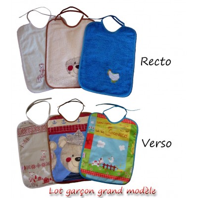 kindsgard Bavoirs enfant scratch happaklat bleu lot de 3